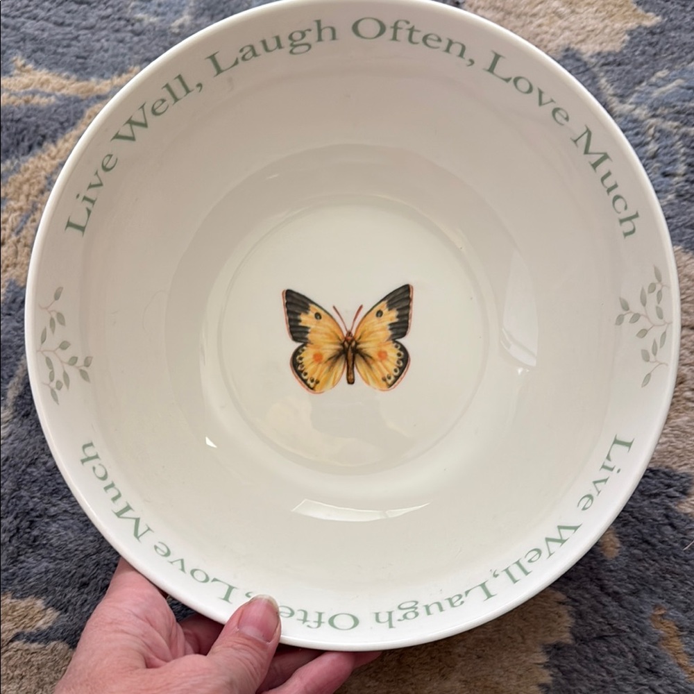 Lenox Cream Butterfly Motif Bowl
